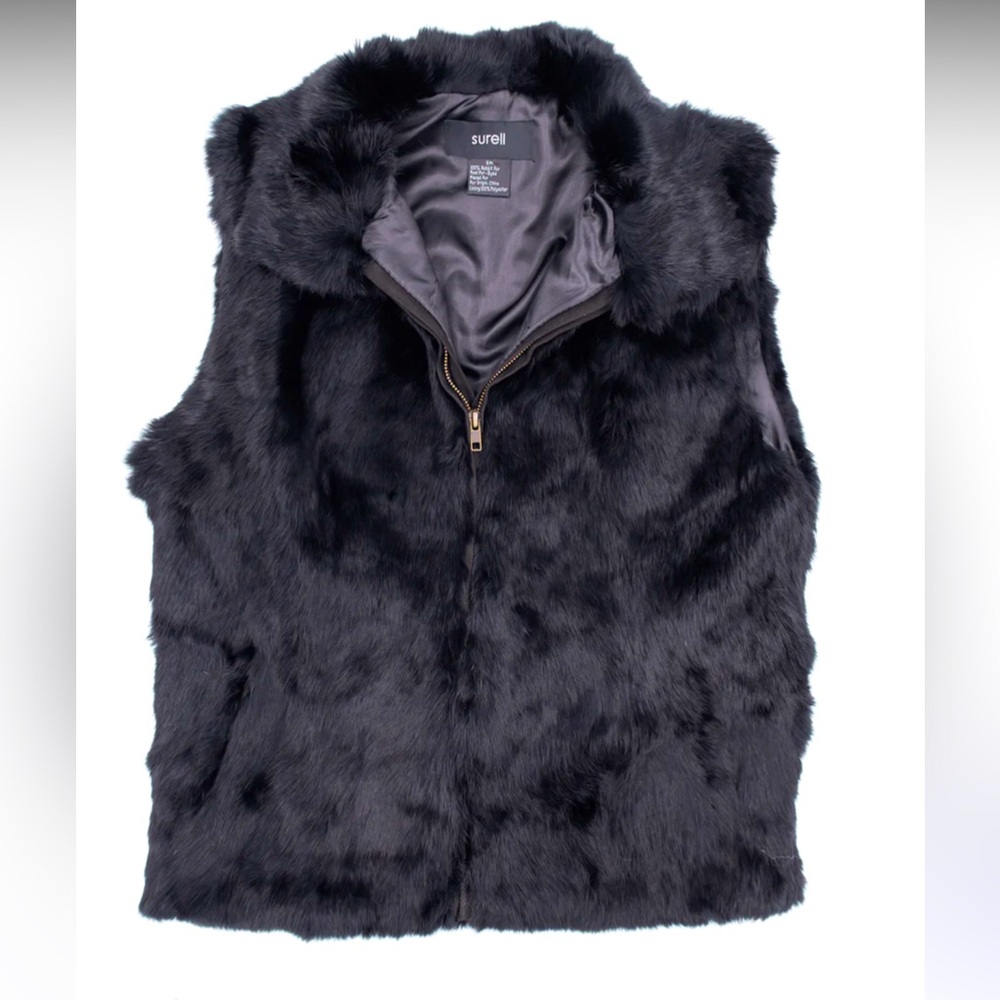 SAKS FIFTH SURELL RABBIT FUR VEST